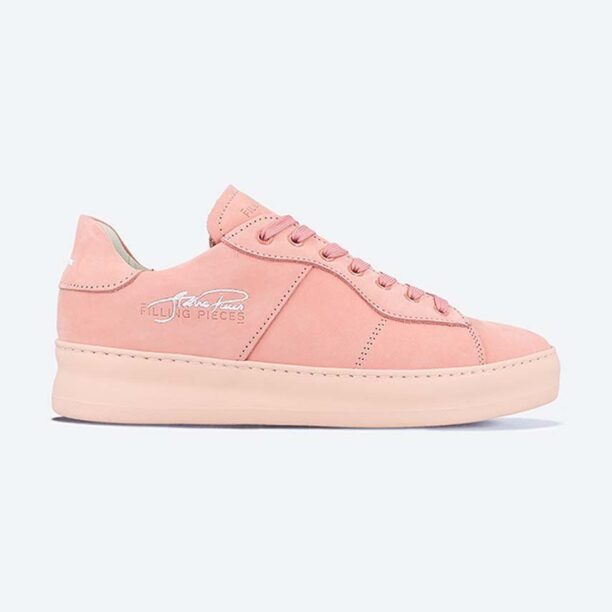 Filling Pieces sneakers din piele întoarsă Low Plain Court culoarea roz