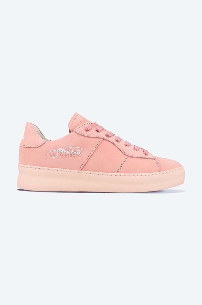 Filling Pieces sneakers din piele întoarsă Low Plain Court culoarea roz