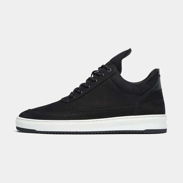 Filling Pieces sneakers din piele întoarsă Low top Base culoarea negru