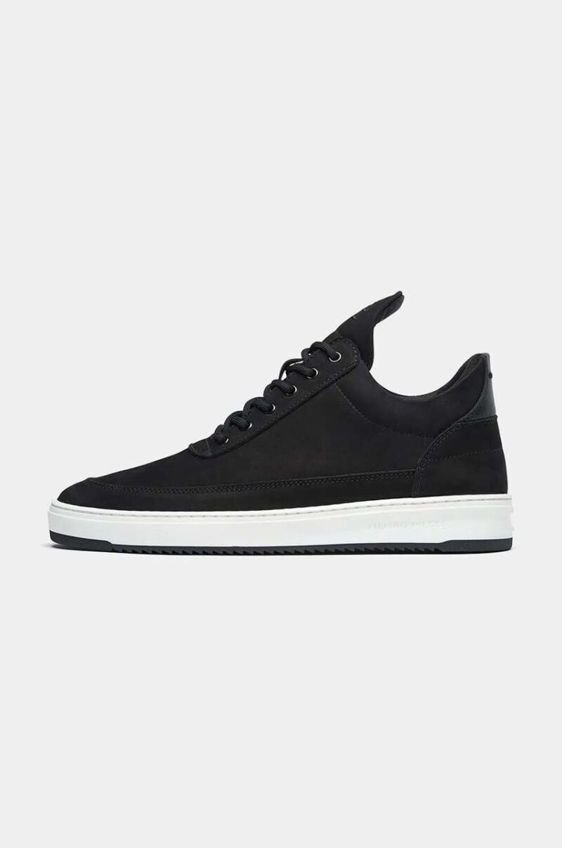 Filling Pieces sneakers din piele întoarsă Low top Base culoarea negru