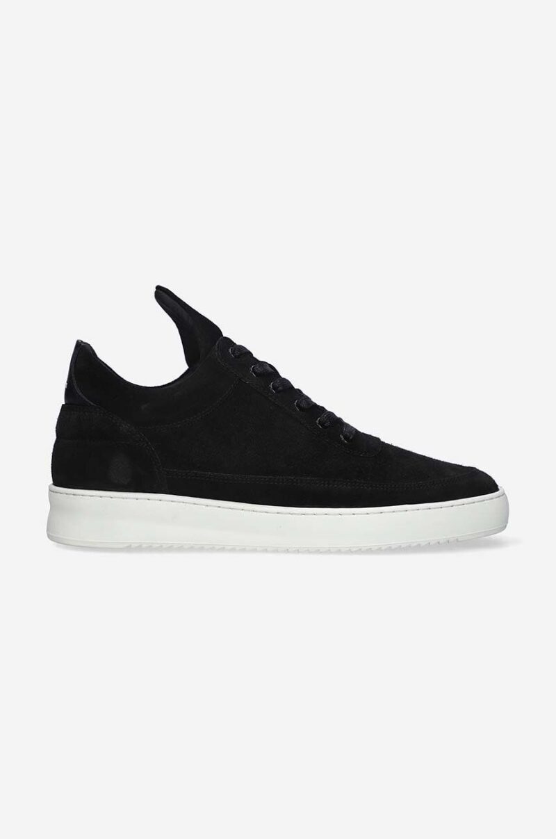 Filling Pieces sneakers din piele întoarsă Low top Perforated culoarea negru