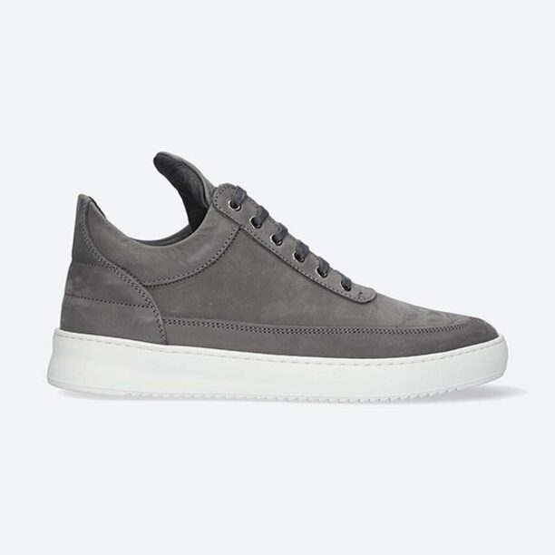 Filling Pieces sneakers din piele întoarsă Low top Ripple Nubuck culoarea gri