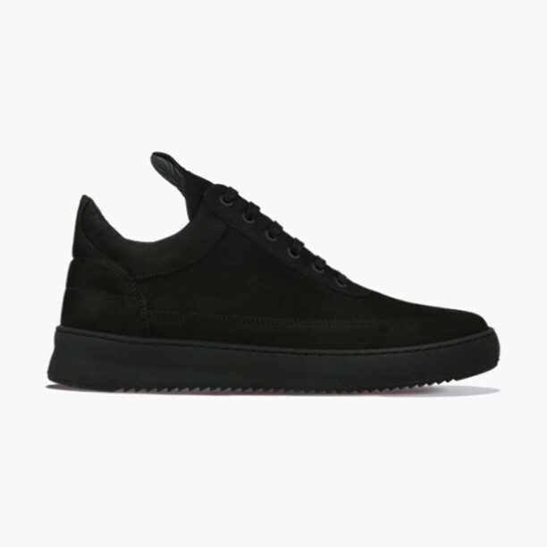 Filling Pieces sneakers din piele întoarsă Low top Ripple culoarea negru