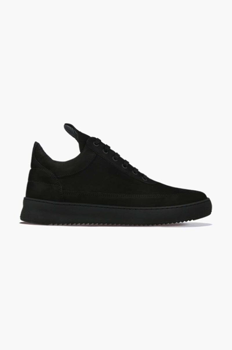 Filling Pieces sneakers din piele întoarsă Low top Ripple culoarea negru