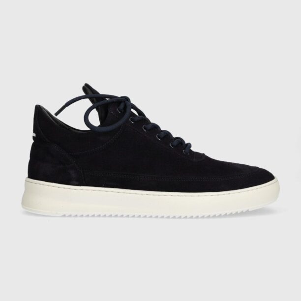 Filling Pieces sneakers din piele întoarsă Low top Suede Organic culoarea bleumarin