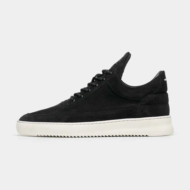 Filling Pieces sneakers din piele întoarsă Low top Suede Organic culoarea negru