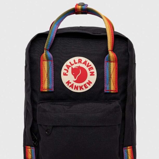 Fjallraven ghiozdan copii Kanken Rainbow Mini culoarea negru