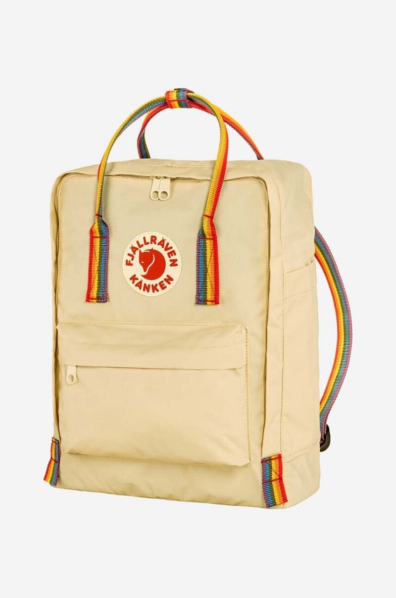 Fjallraven rucsac Rainbow Kanken culoarea bej