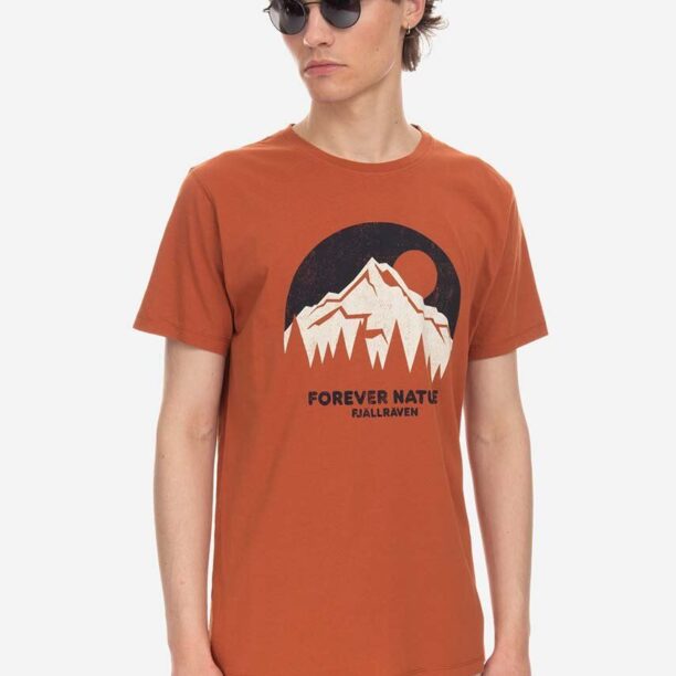 Fjallraven tricou din bumbac culoarea portocaliu