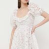 For Love & Lemons rochie culoarea alb