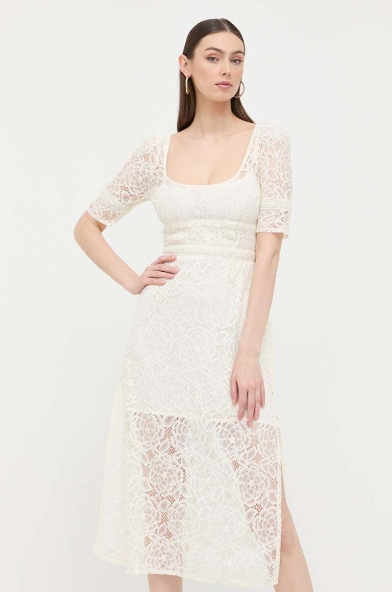 For Love & Lemons rochie culoarea bej