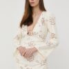 For Love & Lemons rochie culoarea bej