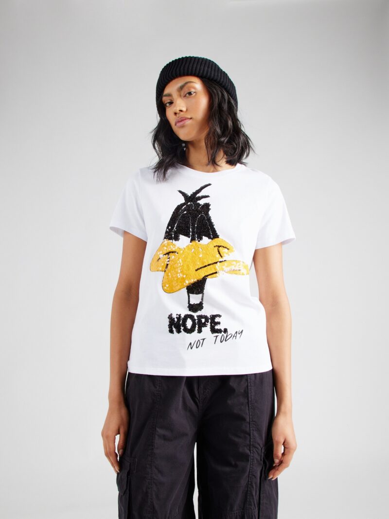 Frogbox Tricou 'Sylvester Nope'  galben auriu / negru / alb