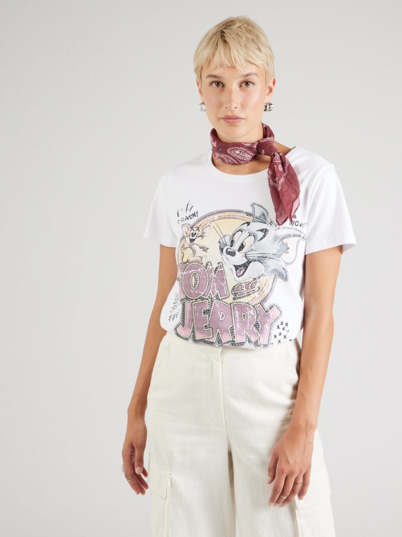 Frogbox Tricou 'Tom & Jerry'  galben / gri / lila / alb