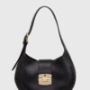 Furla poseta de piele culoarea negru