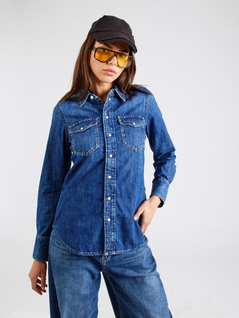 G-STAR Bluză 'Western'  albastru denim