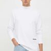 G-Star Raw longsleeve din bumbac culoarea alb