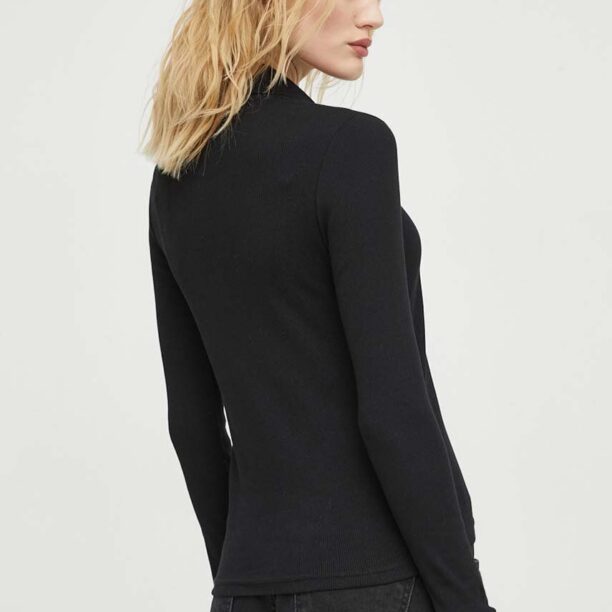 G-Star Raw longsleeve din bumbac culoarea negru preţ