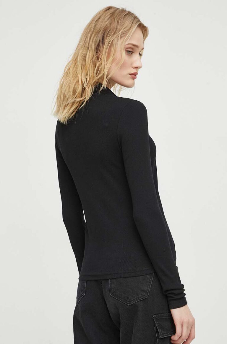 G-Star Raw longsleeve din bumbac culoarea negru preţ