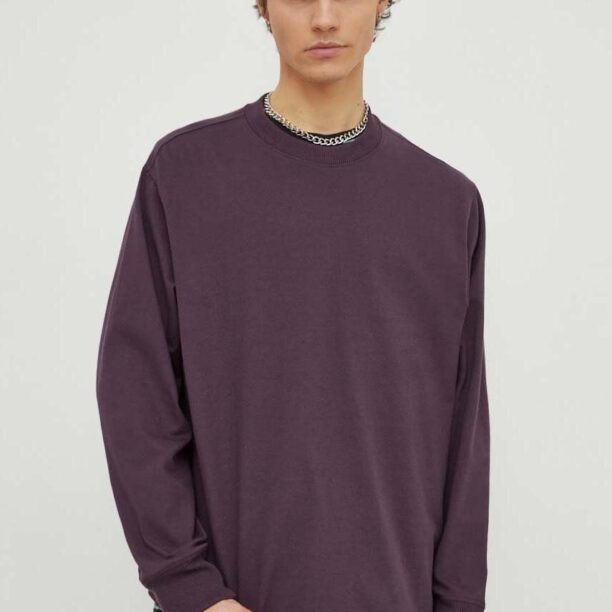 G-Star Raw longsleeve din bumbac culoarea violet