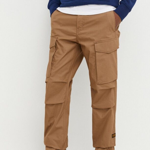 G-Star Raw pantaloni de bumbac culoarea bej