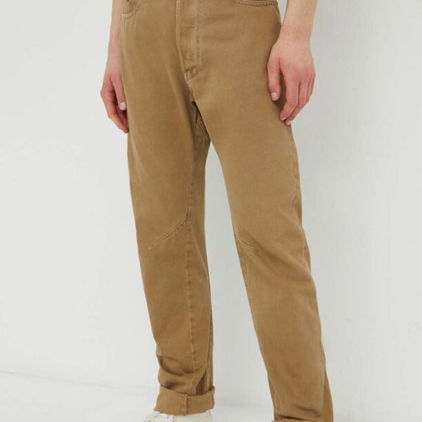 G-Star Raw pantaloni de bumbac culoarea bej