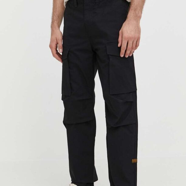 G-Star Raw pantaloni de bumbac culoarea negru