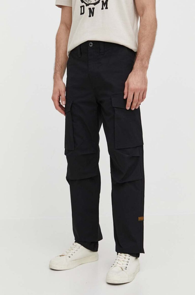 G-Star Raw pantaloni de bumbac culoarea negru