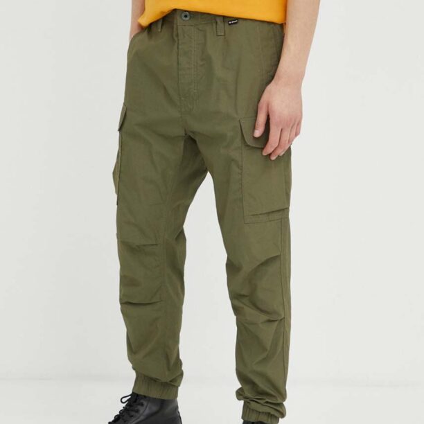 G-Star Raw pantaloni de bumbac culoarea verde