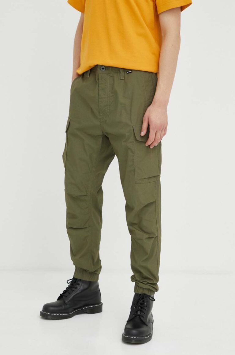 G-Star Raw pantaloni de bumbac culoarea verde