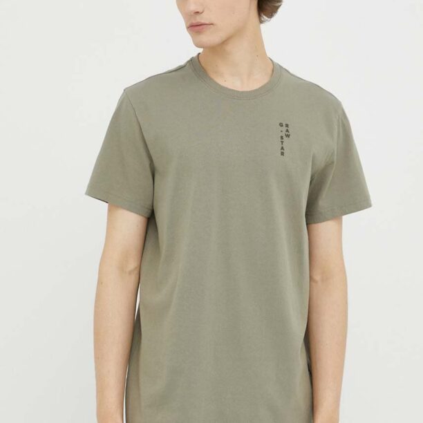 G-Star Raw tricou din bumbac culoarea verde