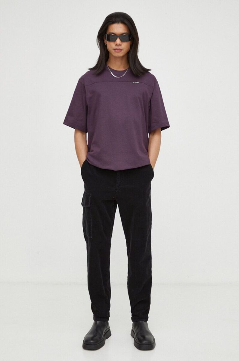 G-Star Raw tricou din bumbac culoarea violet