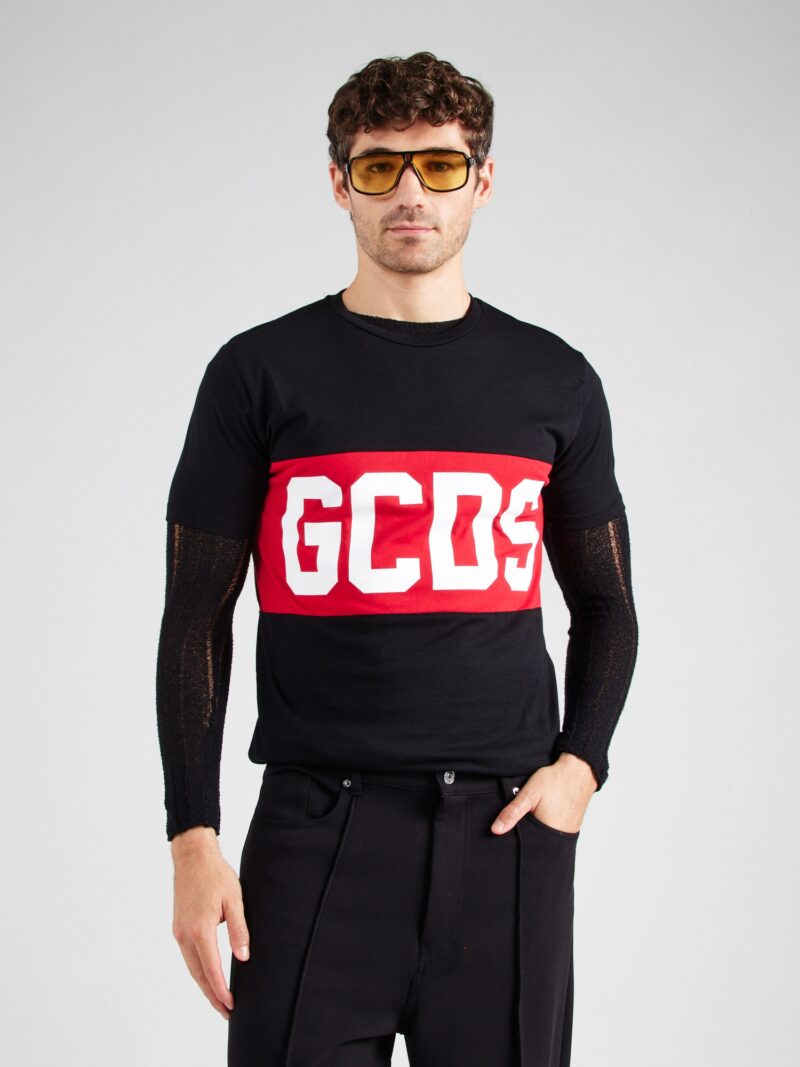 GCDS Tricou  roșu / negru / alb