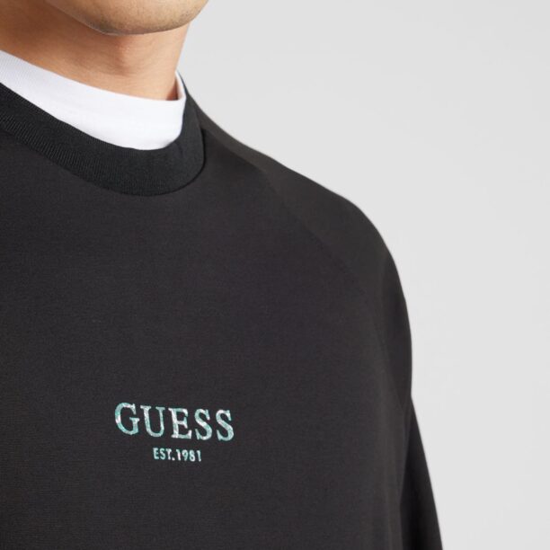 GUESS Bluză de molton  albastru deschis / roz / negru