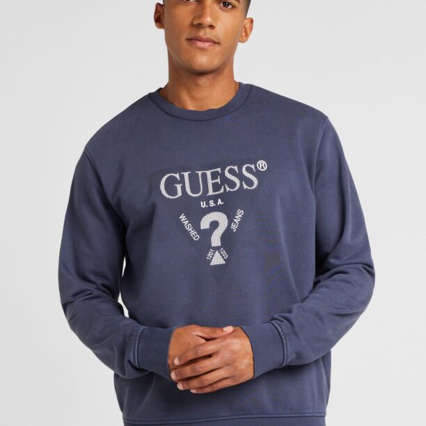 GUESS Bluză de molton  albastru marin / alb preţ