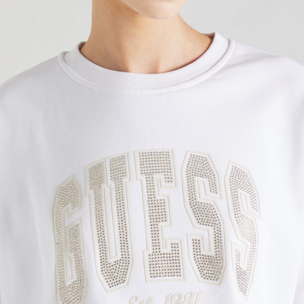 Preţ GUESS Bluză de molton  ecru / portocaliu caisă / transparent / alb