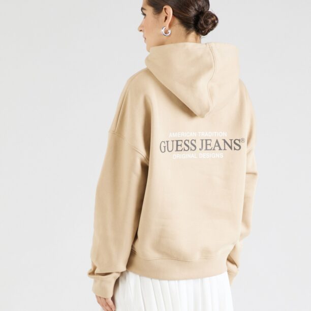 GUESS JEANS Bluză de molton  bej / negru / alb preţ