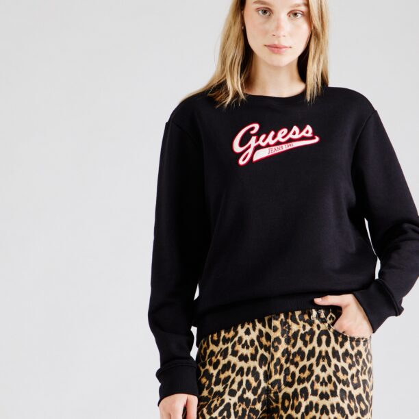 GUESS JEANS Bluză de molton  roșu / negru / alb murdar