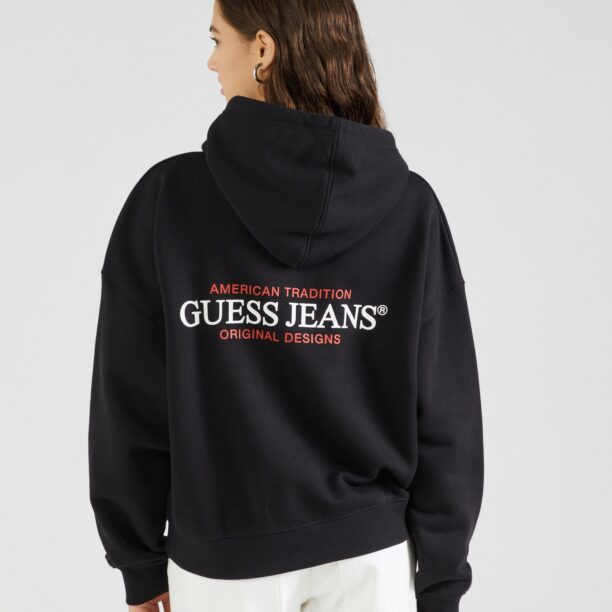 GUESS JEANS Bluză de molton  roșu orange / negru / alb preţ