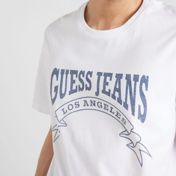 GUESS JEANS Tricou  albastru marin / alb preţ