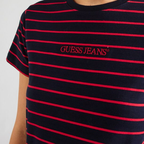 Preţ GUESS JEANS Tricou  albastru noapte / roșu