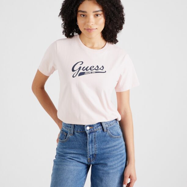 GUESS JEANS Tricou  bleumarin / roz