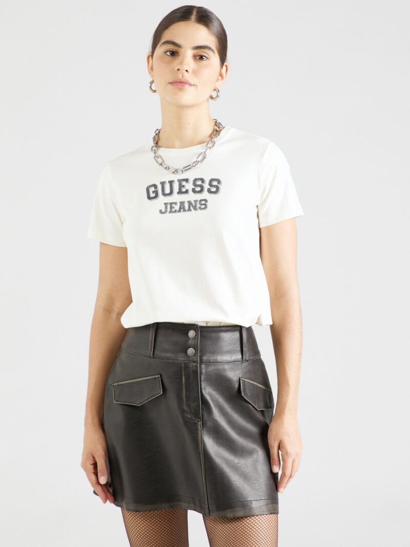 GUESS JEANS Tricou  nisipiu / gri grafit / gri deschis