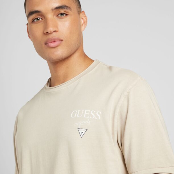 GUESS Originals Tricou  bej deschis / negru / alb murdar preţ