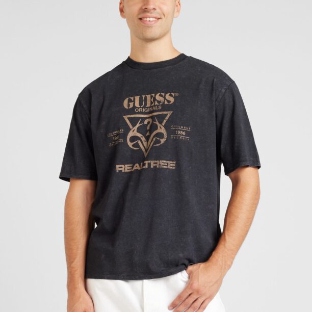 GUESS Originals Tricou  brocart / negru