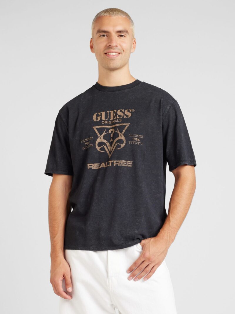 GUESS Originals Tricou  brocart / negru