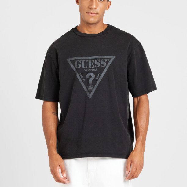 GUESS Originals Tricou  gri / negru