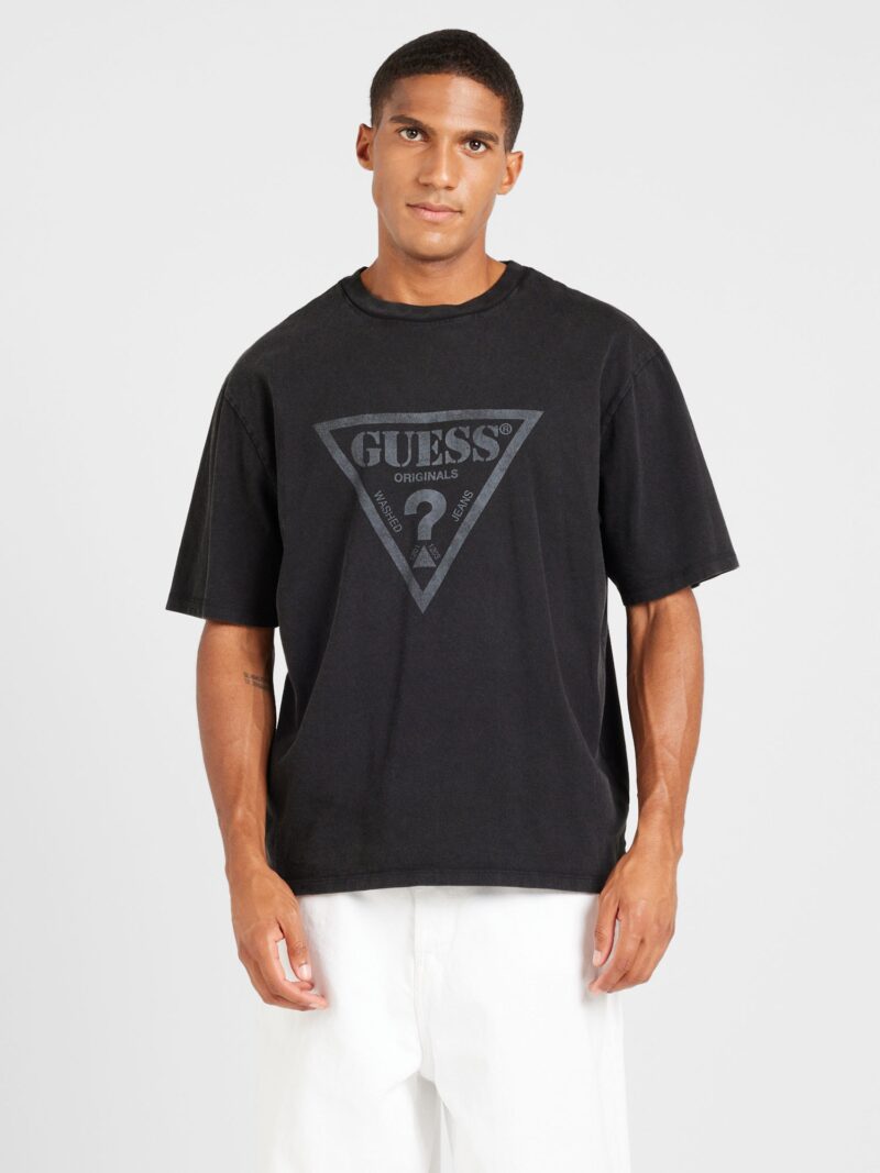 GUESS Originals Tricou  gri / negru