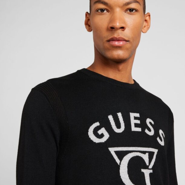 GUESS Pulover 'EDGAR'  negru / alb amestacat preţ