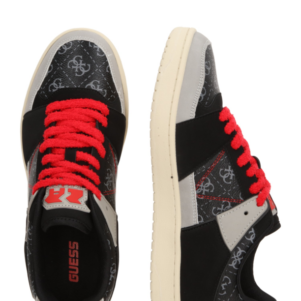 GUESS Sneaker low 'Sava'  gri deschis / roșu / negru